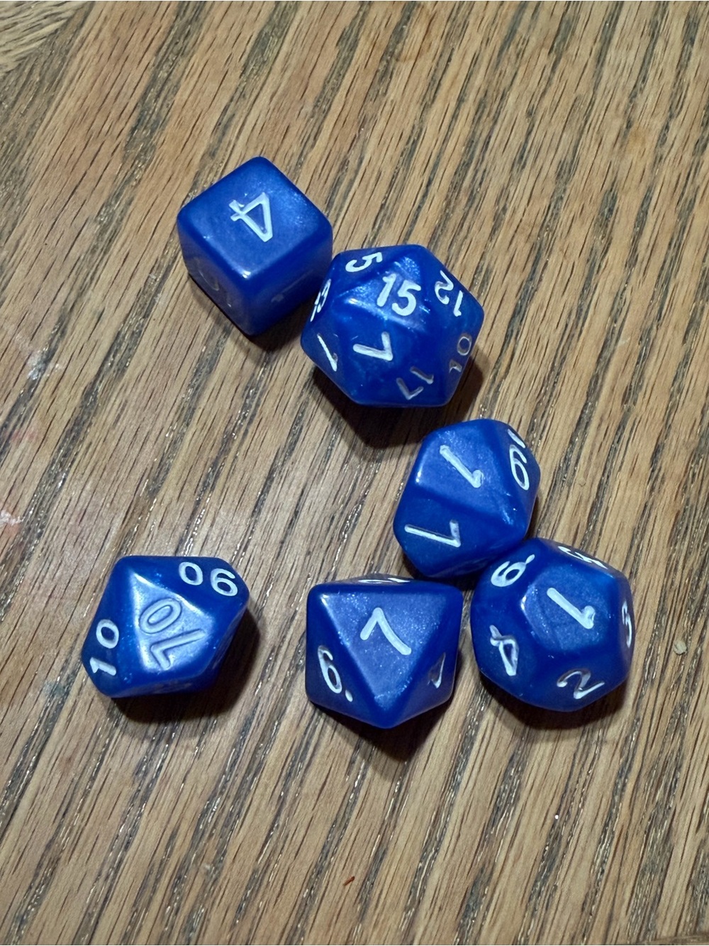 Blue Polyhedral RPG Dice Set - 7pc